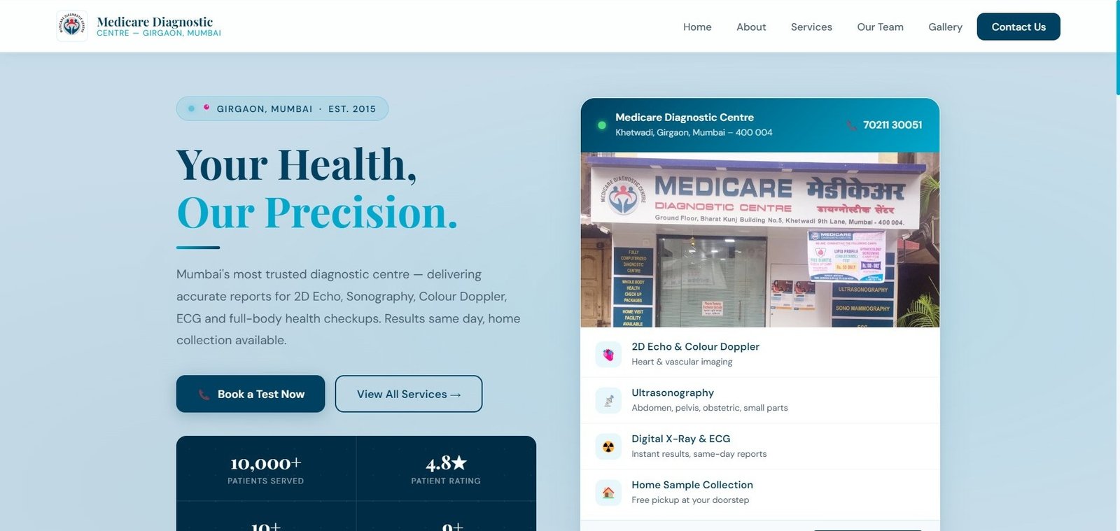 Medicare Diagnostic Centre — Website by Builtin
