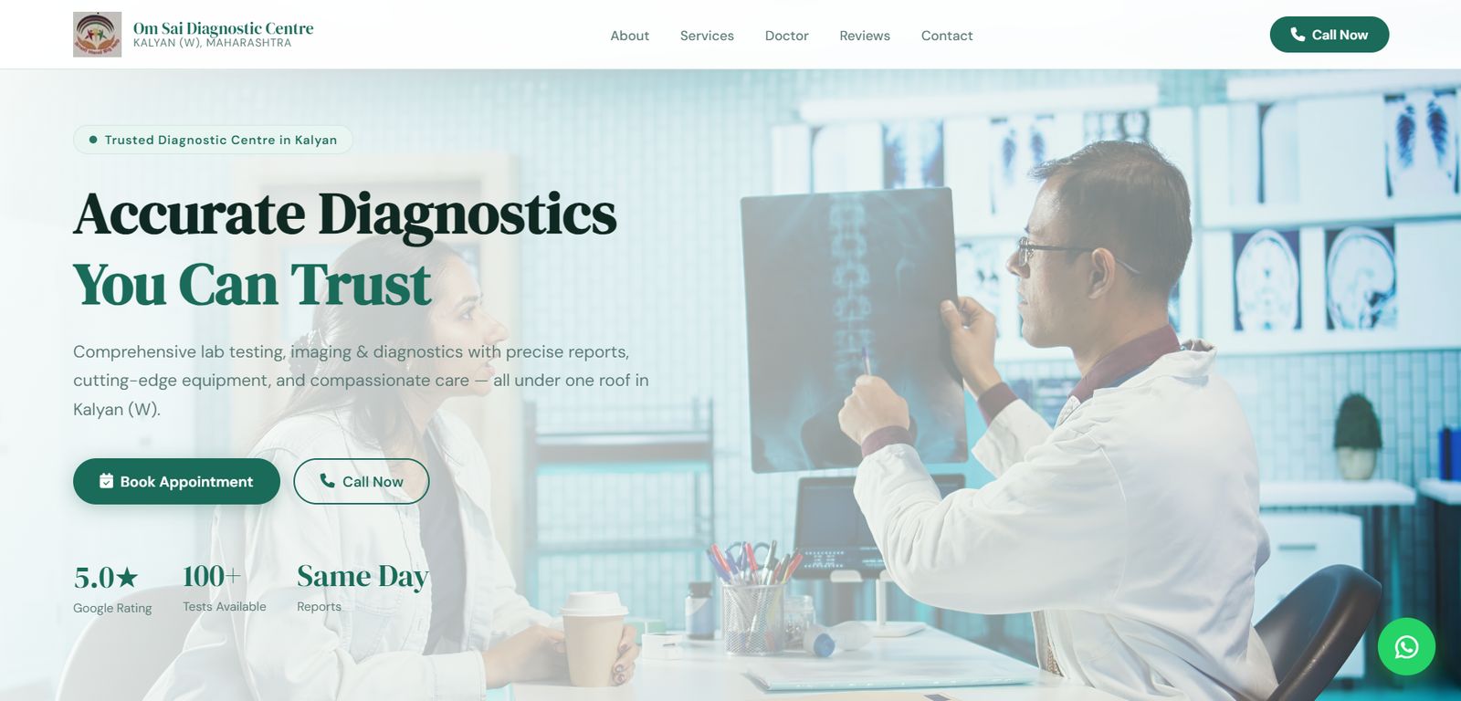 Om Sai Diagnostic Centre — Website by Builtin